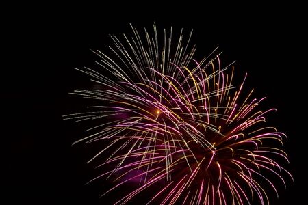 Fireworks abstract on a black night background