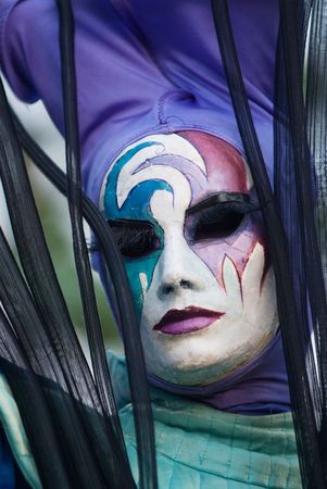 BANGKOK, THAILAND - DECEMBER 13: Member of the Dutch artist group Teatro Pavana performing their Venetian style stilt show at the International Street Show in Bangkok, Thailand on December 10-13, 2009. のeditorial素材