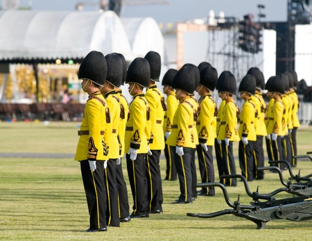 BANGKOK, THAILAND - DECEMBERÊ5: Officers parading on the celebration of the 84th birthday of H.M....
