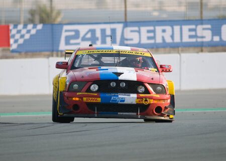 DUBAI - JANUARY 14: Car 27, a Ford Mustang GT3, during the morning hours of the 2012 Dunlop 24 Hour...