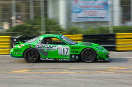 BANG SAEN - FEBRUARY 5: Mazda RX-7 racing during Bang Saen Speed Festival in Thailand on February 5, 2012.のeditorial素材
