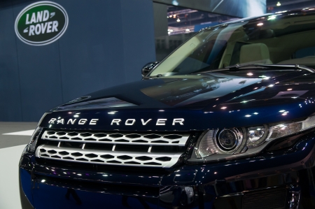 BANGKOK - MARCH 28: Front detail of a Range Rover Evoque at the 33rd Bangkok International Motor Show at Impact Challenger on March 28, 2012 in Bangkok, Thailand.のeditorial素材