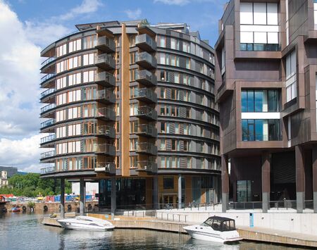 Tjuvhomen, and new city development at a previous harbour area in Oslo, Norway.のeditorial素材