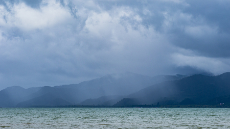 Tropical storm over Koh Chang in the Trat Province of Thailand during the monsoon season.の写真素材
