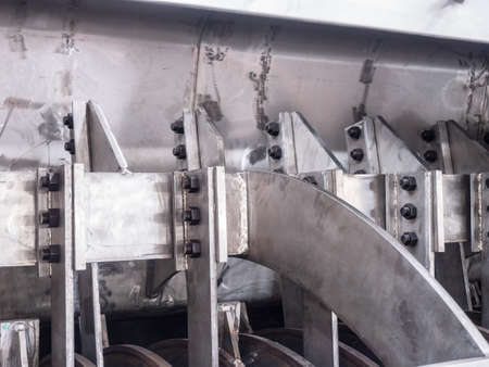 Interior detail of a steam heated industrial disc dryer.の写真素材