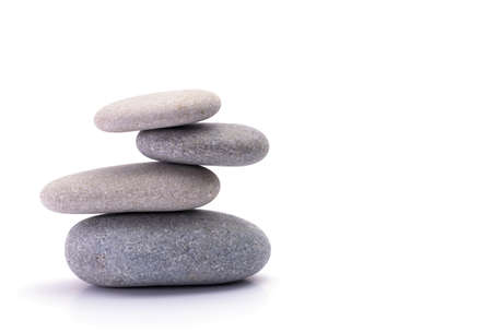 spa stones isolated white backgroundの写真素材