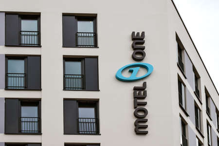 Rostock, Germany - August 22, 2016: Motel one is a Low-Budget-Hotelのeditorial素材