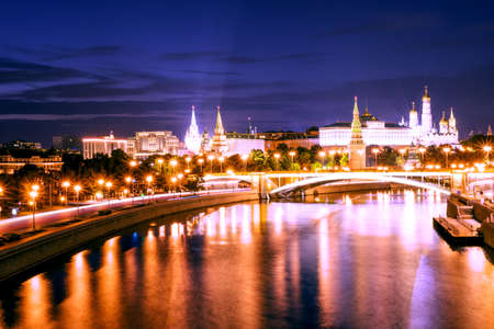 View of Moscow Kremlin, bridge and Moscow river. Russiaの写真素材