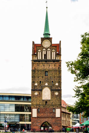 Rostock, Germany - August 22, 2016: Kroepeliner Tor - medieval city gate in Rostock. Mecklenburg-Vorpommernのeditorial素材