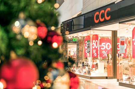 Rostock, Germany - December 09, 2016 Christmas shopping center Christmas salesのeditorial素材