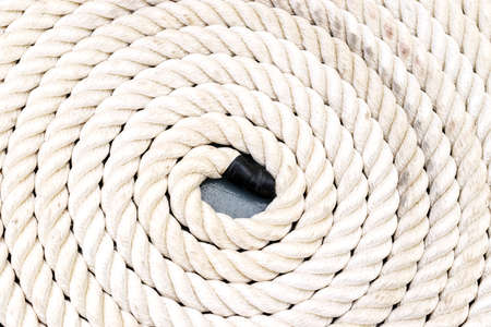 Rope coiled up in circlesの写真素材