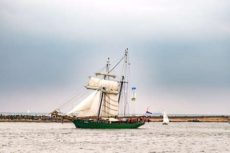 Rostock, Germany - August 2016: Sailing ship Avatar on the baltic sea.のeditorial素材
