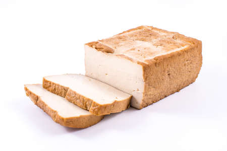 soy cheese tofu isolated on white background
