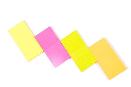 note. color blank sticky notes on whiteの写真素材