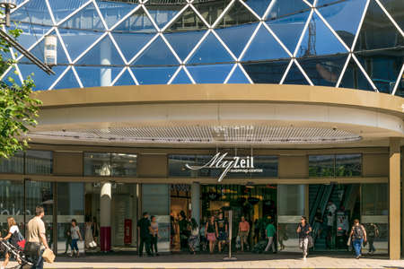 Frankfurt, Germany - July 27, 2017: MyZeil - shopping mall in center of Frankfurt.のeditorial素材