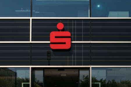 Frankfurt, Germany - July 27, 2017: Logo of a the German Sparkasseのeditorial素材