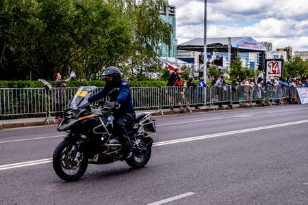 Astana, Kazakhstan - August 10, 2017: peloton. road bicycle race in Astana during EXPOのeditorial素材