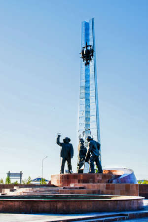 Temirtau, Kazakhstan - August 07, 2017: Monument to Metallurgistsのeditorial素材