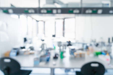 Laboratory interior out of focus. blur image of modern medical, biological or chemical laboratory with next generation sequencer.の写真素材