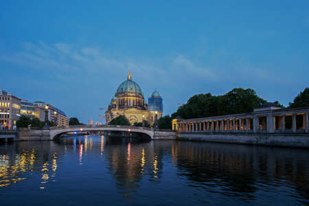 Berlin cathedral. Night Panorama view to Berlin cathedral. Germany