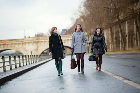 Three friends having fun togetherの写真素材