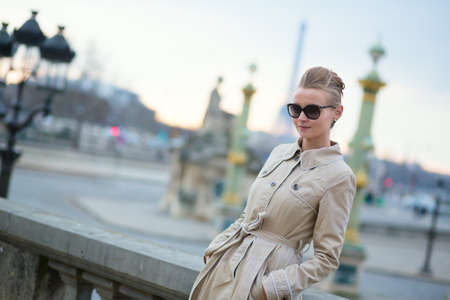 Young Parisian woman in the sunglassesの写真素材