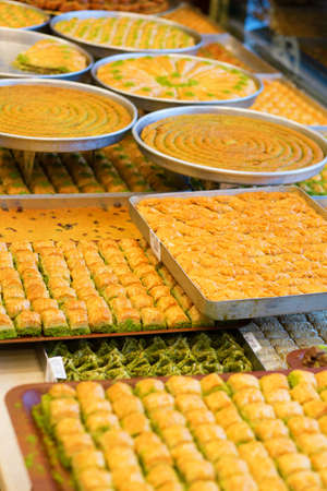 Sweet and tasty Turkish baklavaの写真素材