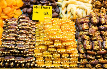 Dry fruits on the Egyptian bazaar of Istanbul