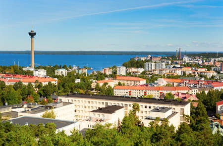 View of Tampere from Pyynikki towerの写真素材