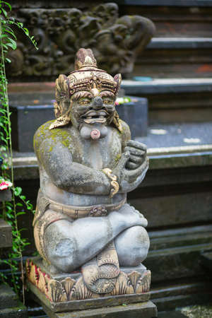 Traditional Balinese sculpture in Ubud, Bal, Indonesiaの写真素材