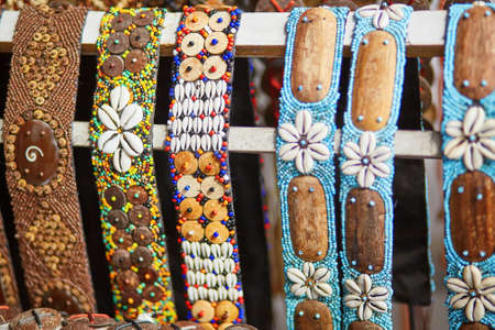 Colorful bracelets on market in Ubud, Bali, Indonesia