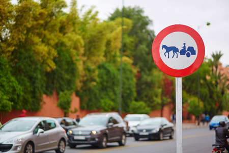 Sign on a street of Marrakech, Morocco