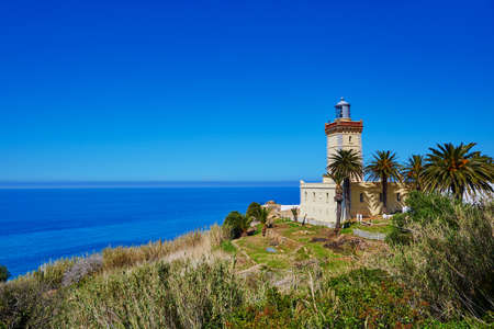 Lighthouse at the cape Spartel in Tangier, Moroccoの写真素材