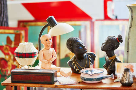 Vintage doll on a Parisian flea marketの写真素材