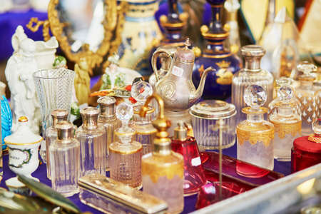 Dishes on a Parisian flea marketの写真素材