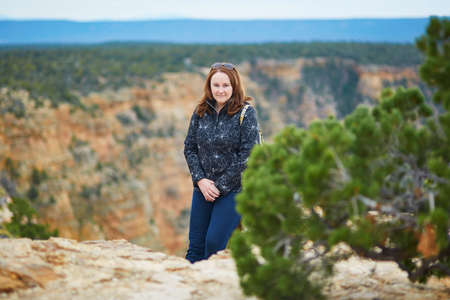 Tourist in Grand Canyon National Park, USAの写真素材