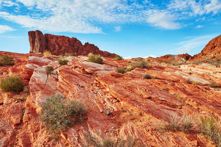 Scenic landscape in Valley of the Fire national park in Nevada, USA