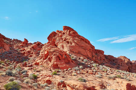 Scenic landscape in Valley of the Fire national park in Nevada, USA