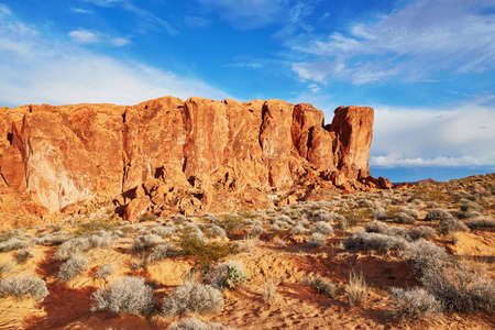 Scenic landscape in Valley of the Fire national park in Nevada, USA