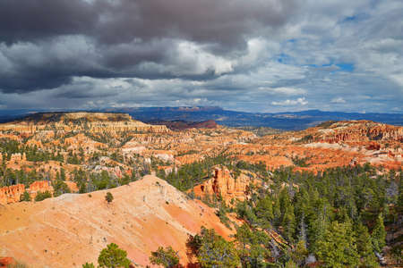 Scenic view of colorful rock formations in Bryce Canyon National Park, Utah, USAの写真素材