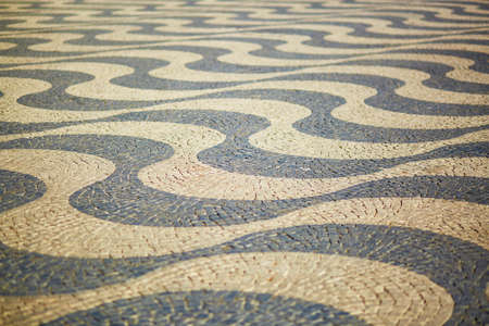 Pavement at Rossio square in Lisbon, Portugalの写真素材