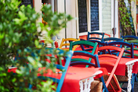 Cozy outdoor cafe in Rome, Lazio, Italyの写真素材