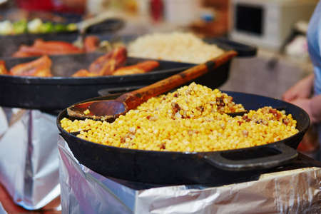 Pea with meat sold on Easter fair in Vilnius, Lithuania. Traditional Lithuanian spring fair