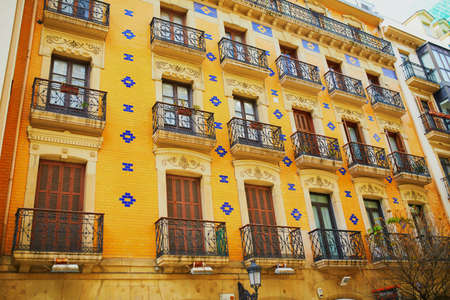 Beautiful facades of old town buildings in San Sebastian (Donostia), Spainの写真素材