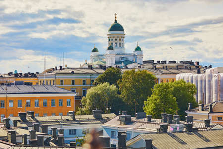 Scenic view to Lutheran Helsinki cathedral in the capital of Finland