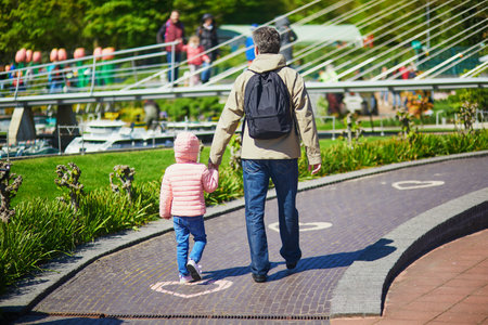THE HAGUE, THE NETHERLANDS - APRIL 26, 2022: People walking in Madurodam miniature park, The Hague, the Netherlands, Hollandのeditorial素材