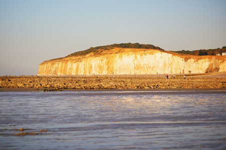Picturesque panoramic landscape of Sainte-Marguerite sur Mer, Normandy in France