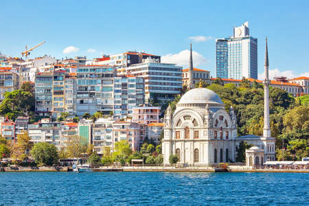 Genuine architecture along the banks of Bosphorus, popular travel destination and significant passway between Europe and Asia. Bosphorus cruise.のeditorial素材