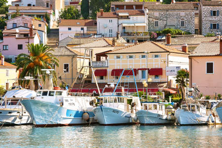 VRSAR, CROATIA - August 11th, 2019: Summer morning in marina in the town of Adriatic seaのeditorial素材