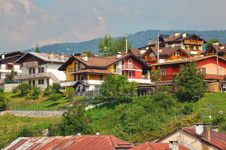 Panoramic view to the town of Gallio, Vicenza, Italy.の写真素材